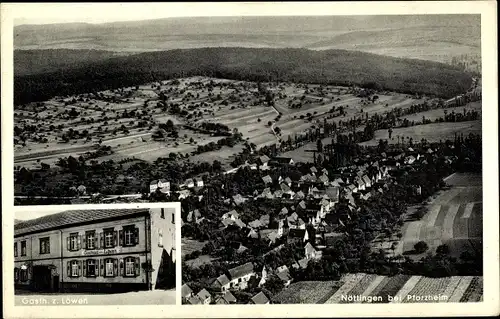 Ak Nöttingen Remchingen im Enzkreis, Panorama, Gasthaus Zum Löwen