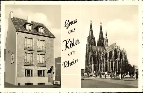 Ak Köln am Rhein, Dom, Hotel Pension Feldmann, Ursulastraße 8