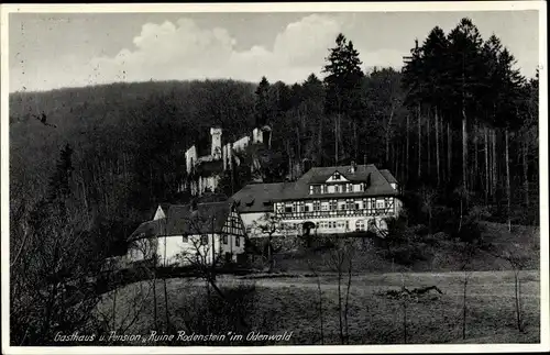 Ak Reichelsheim im Odenwald, Gasthaus und Pension Ruine Rodenstein