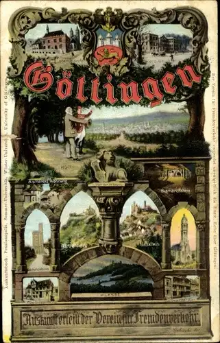 Wappen Ak Göttingen in Niedersachsen, Wall, Hanstein, Jacobi Kirche, Schwarzer Bär