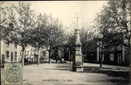 Ak Andrezieux Loire, La Place