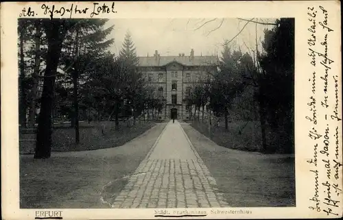 Ak Erfurt in Thüringen, Städt. Krankenhaus, Schwesternhaus