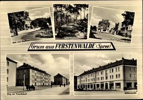 Ak Fürstenwalde an der Spree, Stadthaus, Markgrafenstein, Strassenansichten