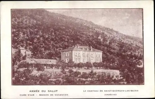 Ak Saint Georges les Bains Ardèche, Le Chateau, Schloss