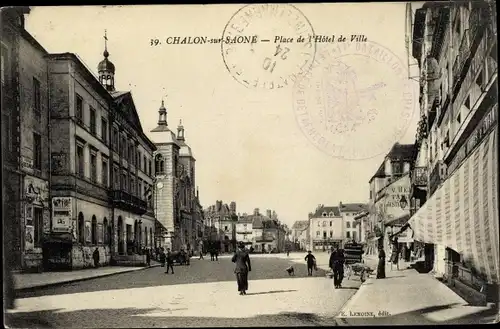 Ak Chalon sur Saône Saône et Loire, Place de l'Hôtel de Ville