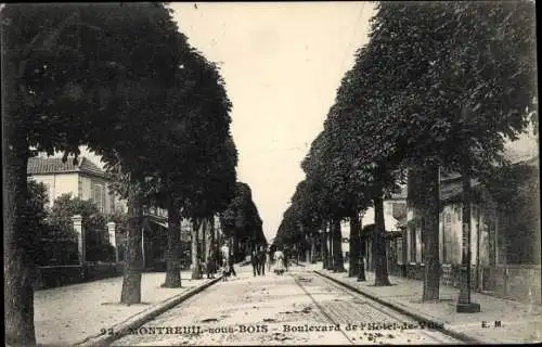 Ak Montreuil sous Bois Seine Saint Denis, Boulevard de l'Hôtel de Ville