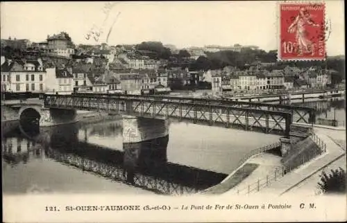 Ak St. Ouen l'Aumone Val d'Oise, Le Pont de Fer de St. Ouen à Pontoise