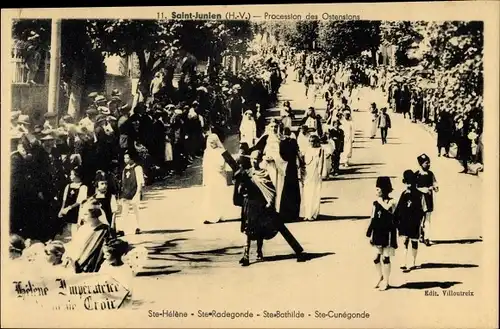 Ak Saint Junien Haute Vienne, Procession des Ostensions, Ste. Helene, Ste. Radegonde