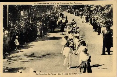 Ak Saint Junien Haute Vienne, Procession des Ostensions, Ste. Germaine, Ste. Therese