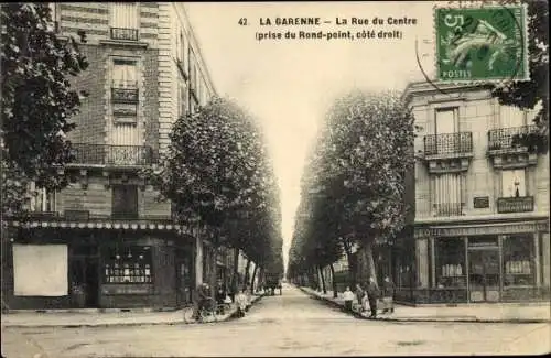 Ak La Garenne Hauts de Seine, La Rue du Centre