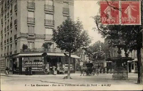 Ak La Garenne Hauts de Seine, Rue de la Fontaine, Allee du Nord