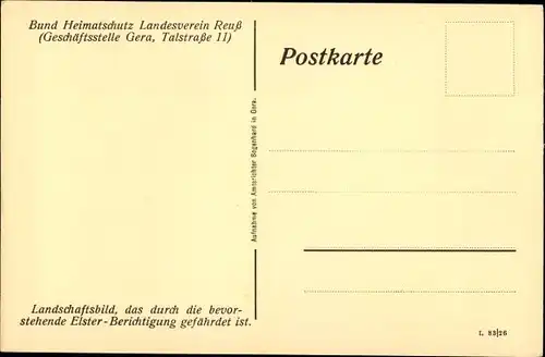 Ak Gera in Thüringen, Partie an der Elster bei der Ortschaft, Landschaftsansicht