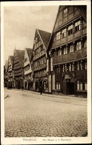 Ak Osnabrück in Niedersachsen, Blick in die Bierstraße, Alte Häuser