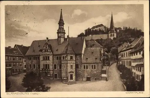 Ak Blankenburg am Harz, Blick auf den Marktplatz