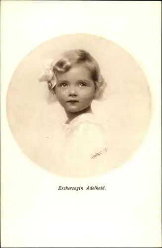 Künstler Ak Erzherzogin Adelheid, Tochter von Kaiser Karl I. von Österreich Ungarn und Kaiserin Zita