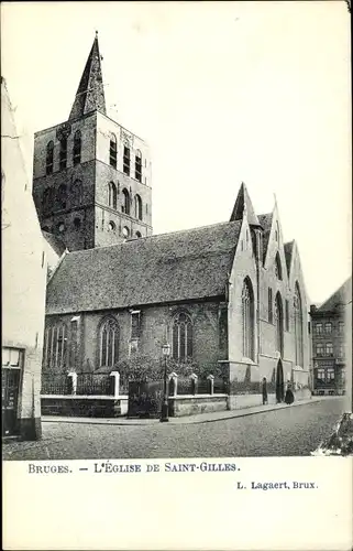 Ak Bruges Brügge Flandern Westflandern, L'Église de Saint Gilles