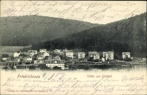 Ak Friedrichroda im Thüringer Wald, Blick auf die Villen am Gottlob