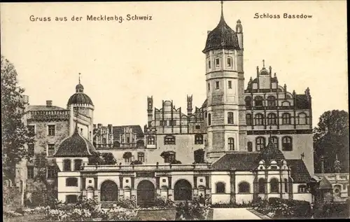 Ak Malchin in Mecklenburg Vorpommern, Schloss Basedow