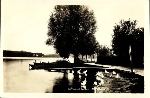 Ak Lychen im Kreis Uckermark, Wasserpartie am Oberpfuhl