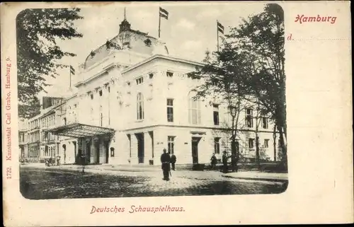Ak Hamburg Mitte St. Georg, Deutsches Schauspielhaus, Passanten