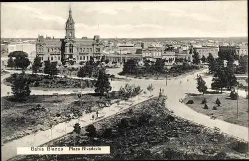 Ak Bahía Blanca Argentinien, Plaza Rivadavia