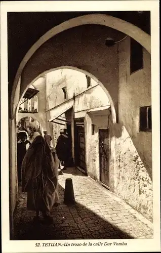 Ak Tetuan Tétouan Marokko, un trozo de la calle Dar Vomba