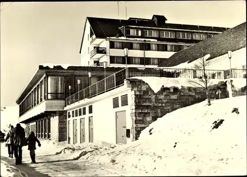 Ak Masserberg im Thüringer Schiefergebirge, FDGB Erholungsheim Kaluga, Schneelandschaft