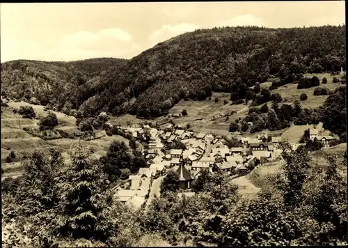 Ak Gießübel Schleusegrund in Thüringen, Blick von der Schutzhütte, Panorama vom Ort