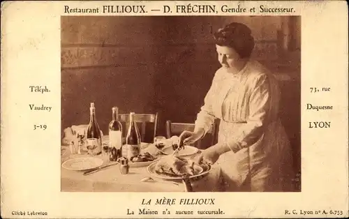 Ak Lyon Rhône, Restaurant Fillioux, Mère Fillioux