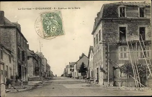 Ak Eygurande Corrèze, Avenue de la Gare