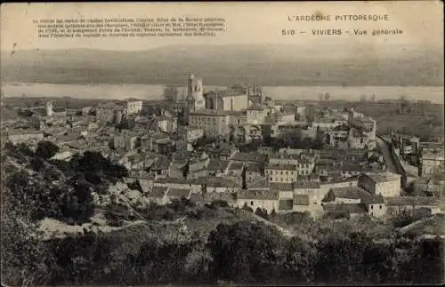Ak Viviers Ardèche, Vue générale, Blick auf den Ort