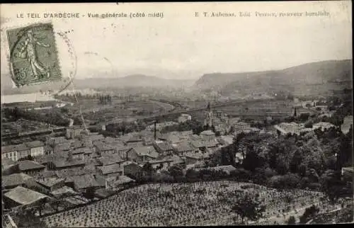 Ak Le Teil Ardèche, Vue générale, cote midi, Blick auf den Ort