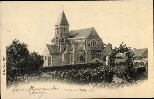 Ak Linas Essonne, Vue de l'Église