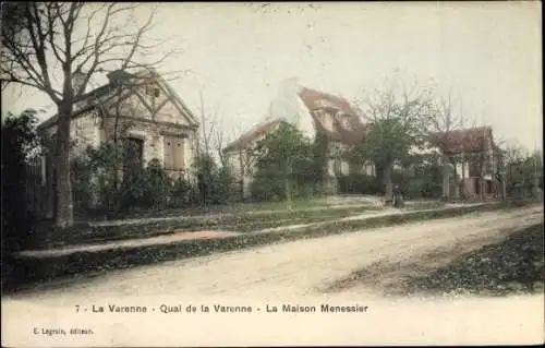 Ak La Varenne Val de Marne, Quai de la Varenne, La Maison Menessier