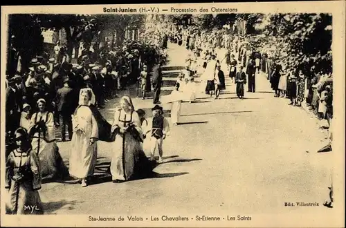 Ak Saint Junien Haute Vienne, Procession des Ostensions, Les Saints