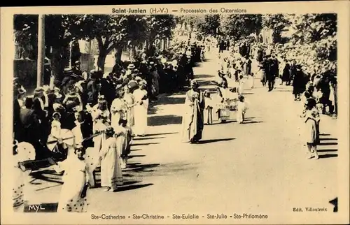 Ak Saint Junien Haute Vienne, Procession des Ostensions, Saints