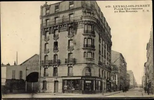 Ak Levallois Perret Hauts de Seine, Place Chateaudun, Rue Raspail