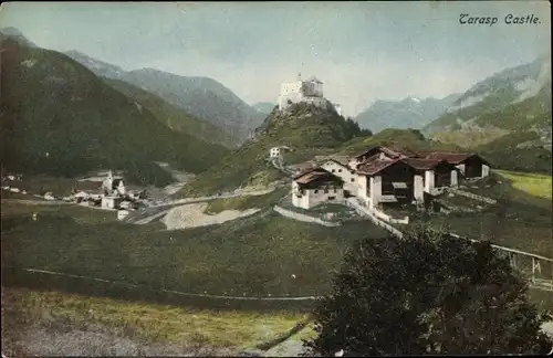 Ak Tarasp Kt. Graubünden Schweiz, Schloss, Panorama