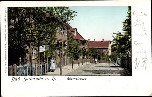 Ak Bad Suderode Quedlinburg im Harz, Partie in der Ellernstraße