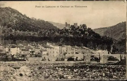 Ak Tournon sur Rhone Ardèche, Pont de Labeaume et Chateau de Ventadour