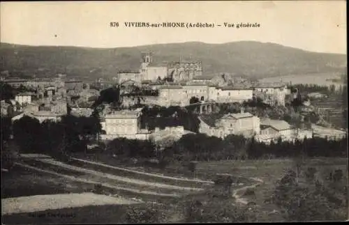 Ak Viviers sur Rhone Ardèche, Vue générale, Blick auf den Ort