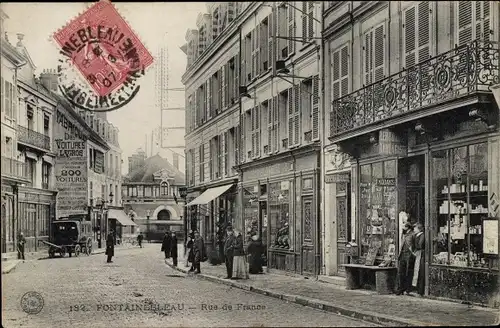 Ak Fontainebleau Seine et Marne, Rue de France, Chapellerie