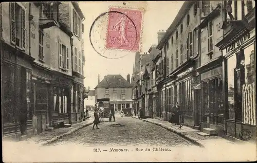 Ak Nemours Seine et Marne, Rue du Chateau