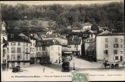 Ak Plombières les Bains Lothringen Vosges, Place de l'Eglise