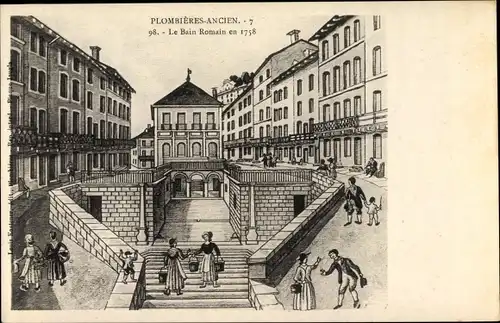 Künstler Ak Plombières les Bains Lothringen Vosges, La Bain Romain en 1758