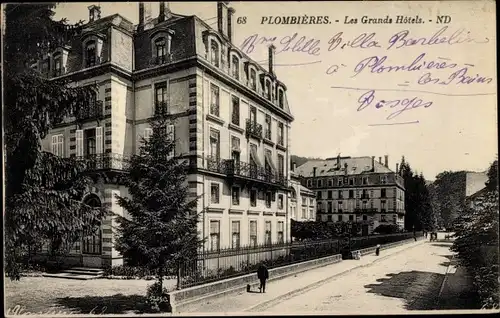 Ak Plombières les Bains Lothringen Vosges, Les Grands Hotels