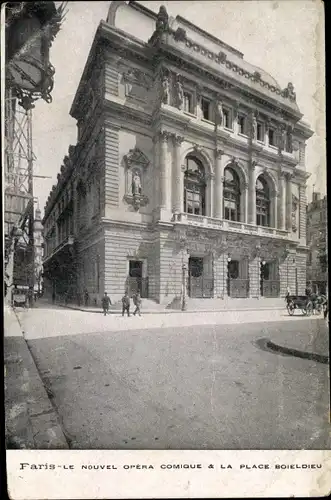 Ak Paris II. Arrondissement Bourse, Le Nouvel Opera Comique, Place Boieldieu