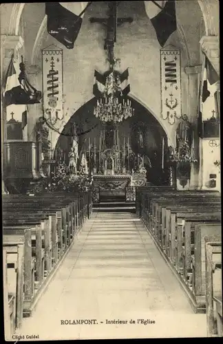 Ak Rolampont Haute Marne, Interieur de l'Eglise