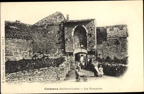 Ak Cuiseaux Saône et Loire, Les Remparts