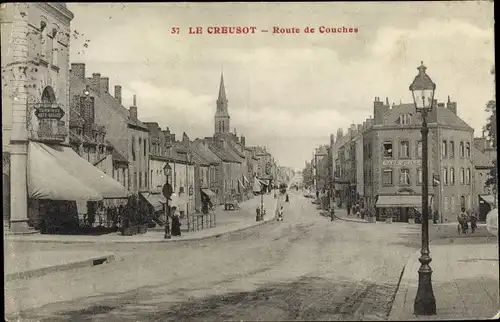 Ak Le Creusot Saône et Loire, Route de Couches